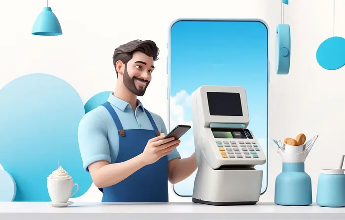 E-Payment Terminal High Quality 3D Illustration image